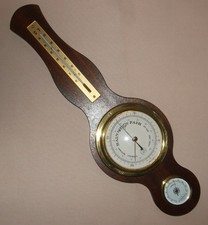 VINTAGE BANJO SHAPE WEATHER CENTRE, THERMOMETER, BAROMETER, HYGROMETER