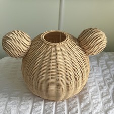 Next Wicker Rattan Bear Lampshade Teddy Mickey Mouse Style Kids Room Light Decor