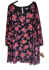 “ROGERS & ROGERS” STUNNING BLACK FLOATY FLORAL DRESS - SIZE 22 - NEW!!!