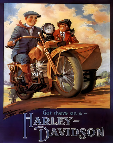 Harley davidson sidecar retro - davidson,