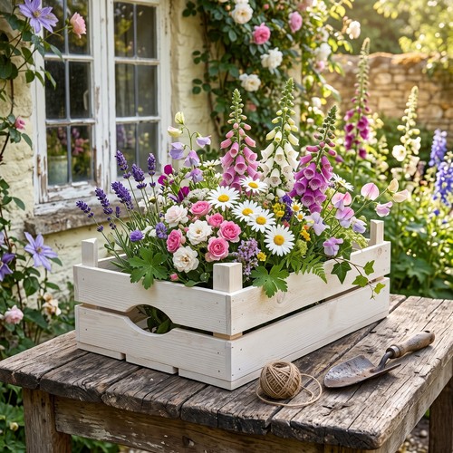 Wooden garden tray - wooden, crate