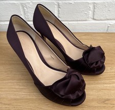 Phase Eight Satin Peeptoe Court Shoes UK 4/37 Purple Fifi Formal Wedding Occasio