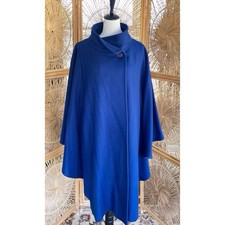 Royal Blue Wool Cape Coat