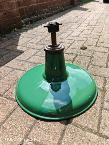 Vintage enamel metal lampshade - enamel,