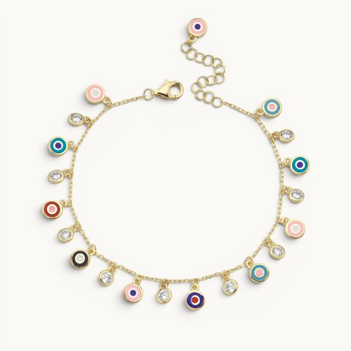 Colorful enamel evil eye - enamel,