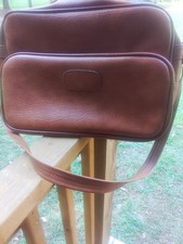 Vintage Three Star Brown Leather Briefcase Bag 16”Wx12”Hx6”D