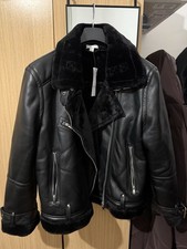 Topshop Black Aviator Jacket Size 18