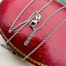 Solid Platinum Rolo Chain Necklace: 17" PT950 Layering Chain