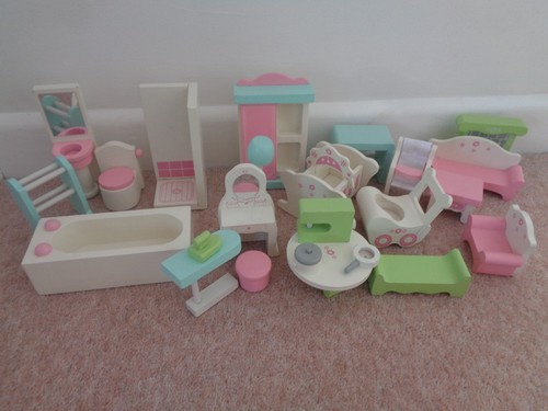 Wooden dolls house furniture - house,