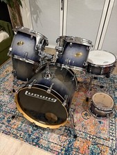 ludwig accent cs custom elite drum kit in blue ice 