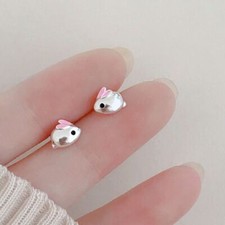 925 Sterling Silver Cute Rabbit Stud Earrings Jewellery Women Girls Gift UK