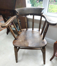 Antique Victorian captains chair, smokers, elbow chair, carver dining, with arms