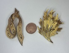 Two Vintage Gold tone Brooches