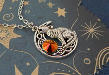 Wolf Moon Necklace Pendant Silver Celtic Jewelry Handmade NEW Fashion Wolfpack
