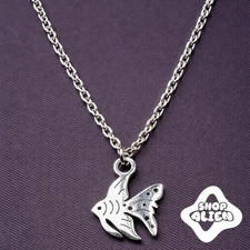 Silver fish necklace - necklace,,