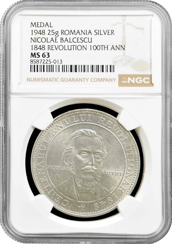Romania silver medal 1948 ngc - 1948,,
