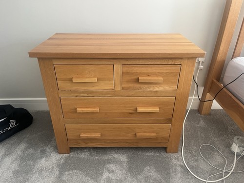 Solid oak chest drawers - solid,