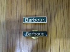 2 Different Barbour Clothing Advertising Pin Badges Including Vintage