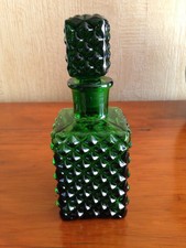 Vintage Green Glass Hobnail