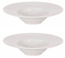 Set of 2 - Ivory Shine BARY porcelain round PASTA RISOTTO plate 28cm