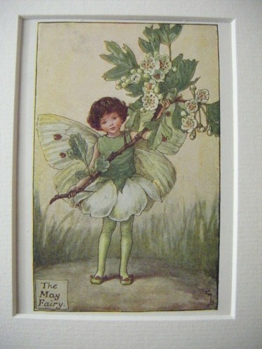 Vintage flower fairies print - flower, &