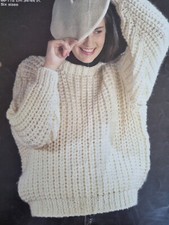 SUPER CHUNKY KNITTING PATTERN EASY SWEATER 34 - 44" (944)
