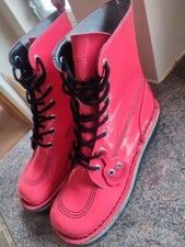 ladies Kicker Hi Kick Ankle Boots Size 7 Pink Patient Leather