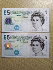 Two five pound notes, Bailey