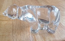 Lovely Vintage Villeroy & Boch Clear Glass Polar Bear Ornament Paperweight