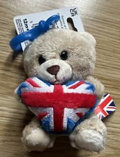 Union Jack Heart Bear Clip On