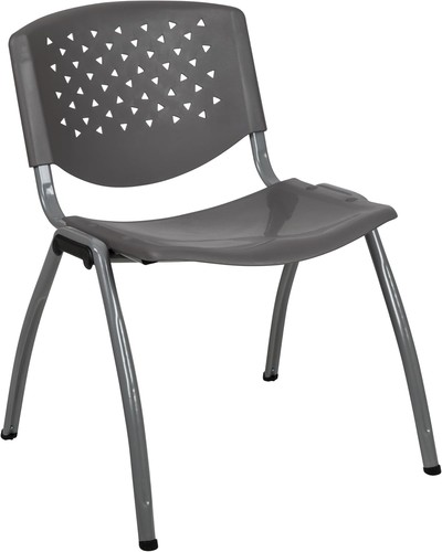 Gray plastic stack - stack, chair