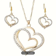 2xElegant Gold-Tone Heart