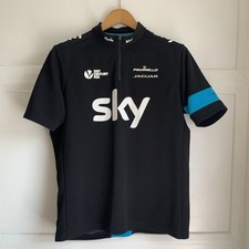 Rapha Team Sky Supporters Jersey Mens XL Black Blue Short Sleeve Zip Up Wiggins