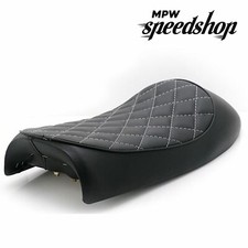 Universal Diamond Hump Cafe Racer Vintage Scrambler Seat Honda CB - Black