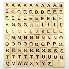 200 WOOD SCRABBLE TILES WOODEN