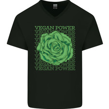 Vegan Power Mens V-Neck Cotton