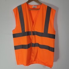 Mens Vest Orange XL Safety YOKO Hi Vis High Visibility Sleeveless Waistcoat 