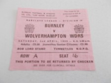 TICKET   Burnley  v  Wolves