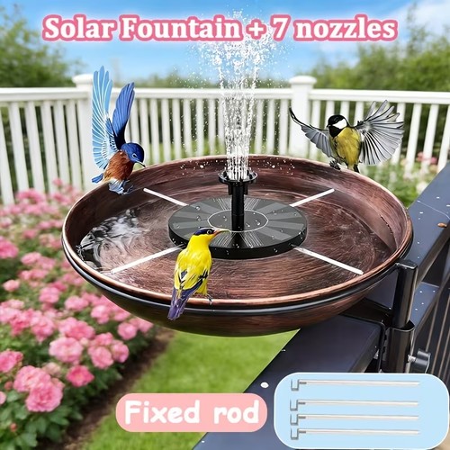 Solar power bird - bird, fountain