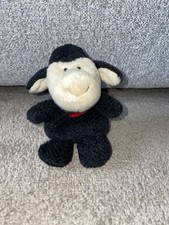 Vintage NICI Black Sheep Lamb Soft Toy with Hat & Scarf - 11"