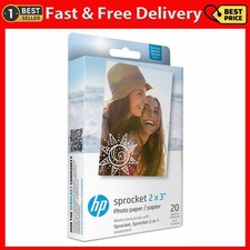 H P Zink 2 x 3 in Sticky Back Sprocket Photo Paper - 20 Sheets (1AH01A)