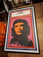 Vintage Framed Che Guevara Comandante Amigo Serigraph / Silk Screen Poster *