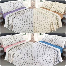 Rose Bud Flannel Sheets Set