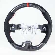 Flat Bottom Carbon Suede Red Steering Wheel For Subaru Impreza WRX / STI 08-14