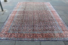 Fine Vintage Hand Made Traditional Oriental Wool Blue Red Large Carpet 317x217cm