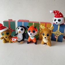 5 x Ty Beanies Christmas Festive Plush Toy Boxed Collection NEW McDonald’s F293