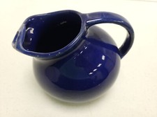 Vintage Heavy Refrigerator Water Milk Pitcher Ball Jug Dark Blue Cool Flower Pot