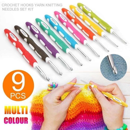 9pcs aluminium crochet hook - 9pcs,
