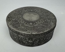 Vintage Oval Silver Tone Metal