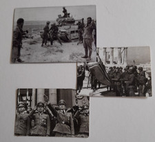 Three WW11 Photos On Card German Tank Capture Street Scenes
